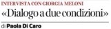 Meloni al Corriere